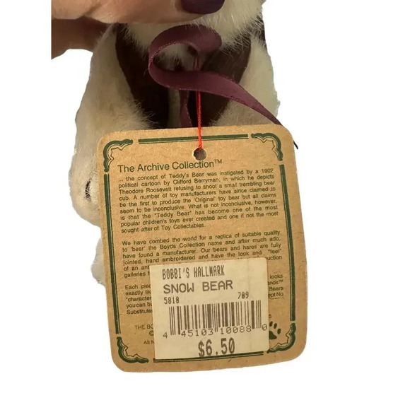 NWT Boyds Collection 1998 Snowbear Polar Bear Archive Collection Jointed 6" - Picture 5 of 5